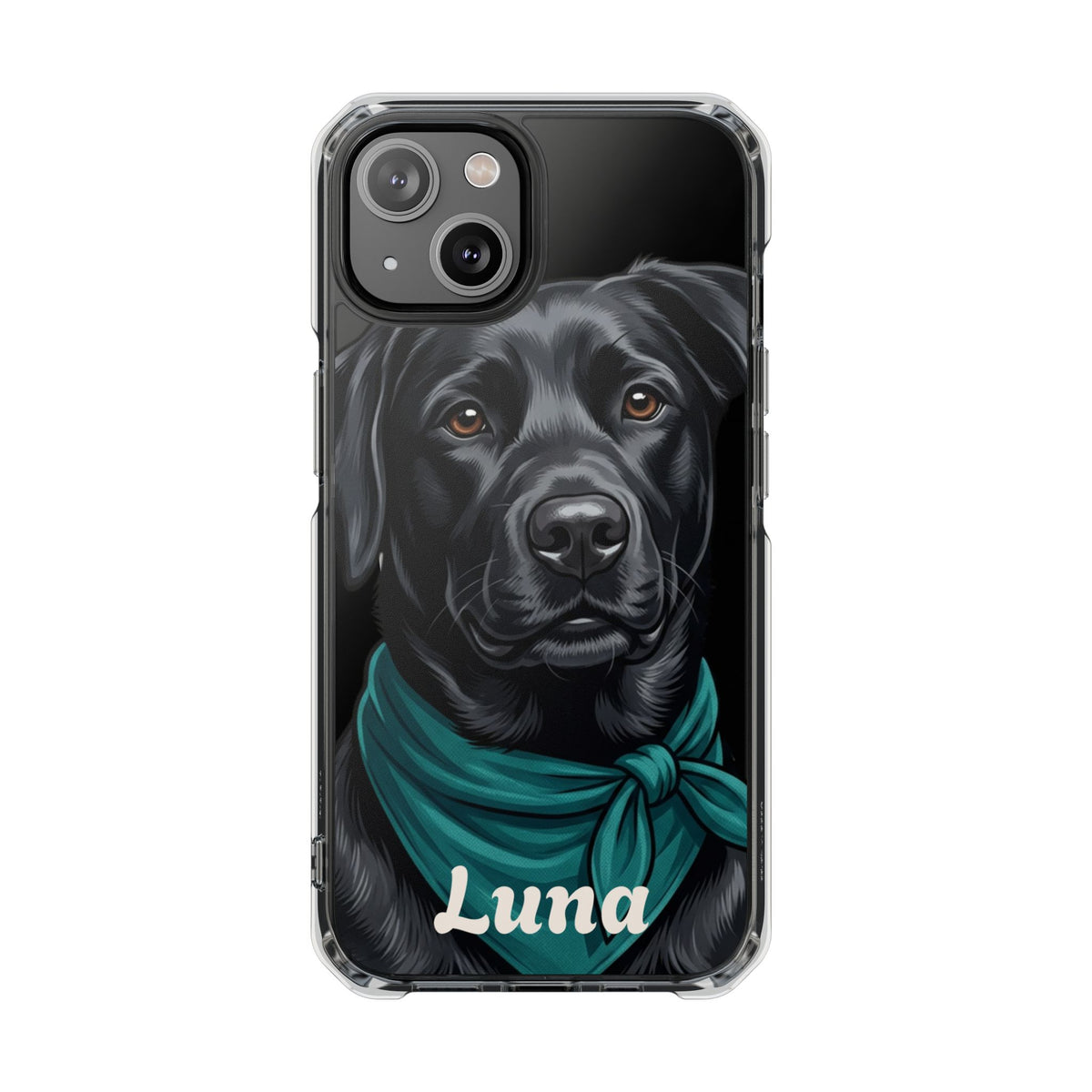 Clear Magnetic Phone Case — Lab / Your Pet Personalized