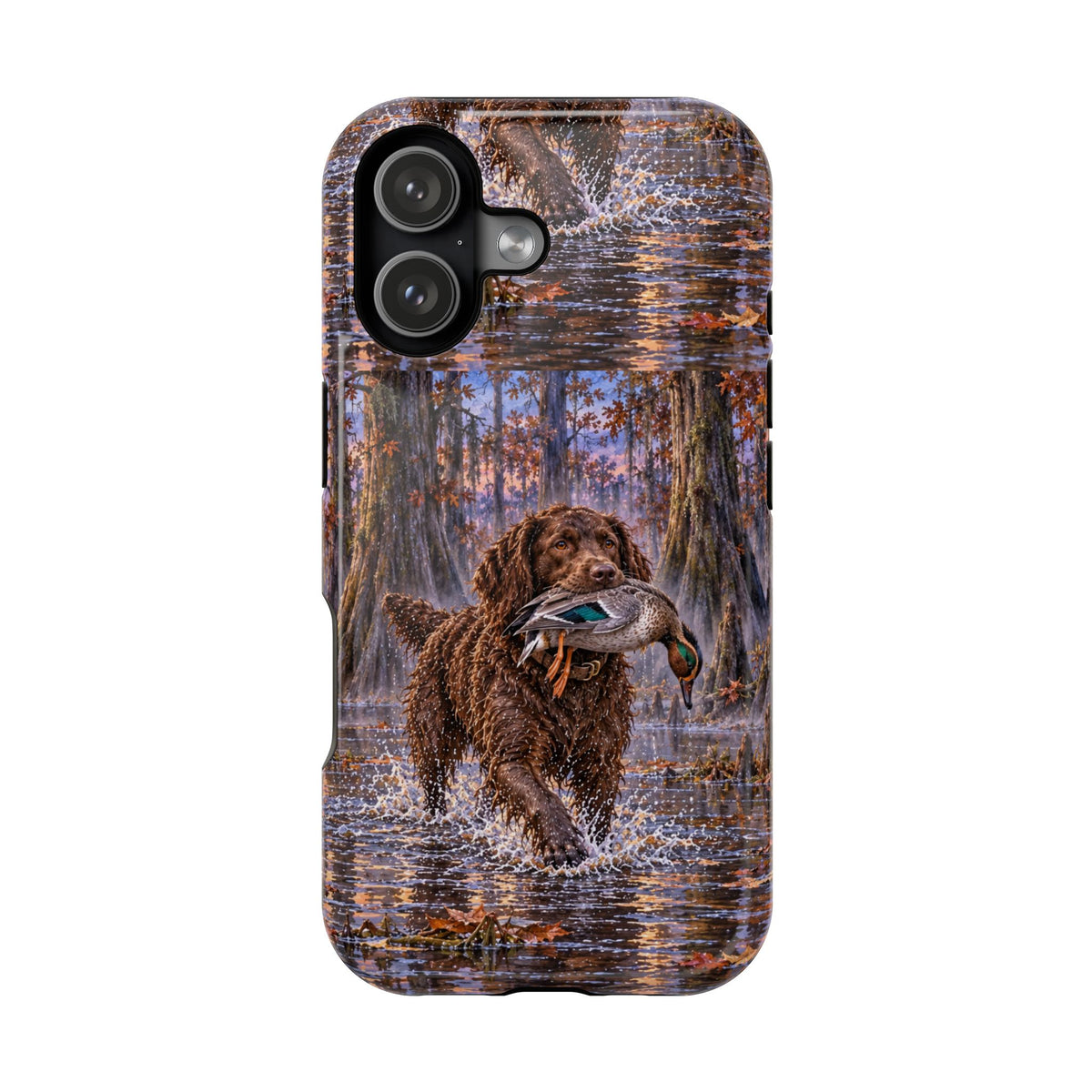 Clear Magnetic Phone Case — Boykin spaniel with Duck swamp