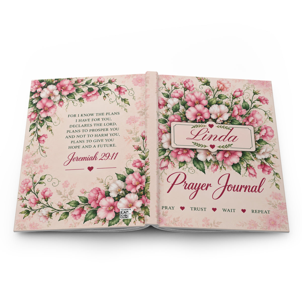 Personalized April Birth Flower Prayer Journal, Sweet Pea Christian Journal with Name, April Birthday Gift for Her, Bible Verse Journal