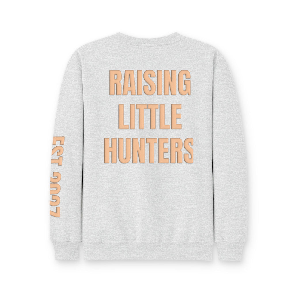 Personalized Hunting Mama Sweatshirt, Raising My Little Hunting Buddy Shirt, Hunter Orange Puff Sweatshirt, Custom Mom Hunting Gift