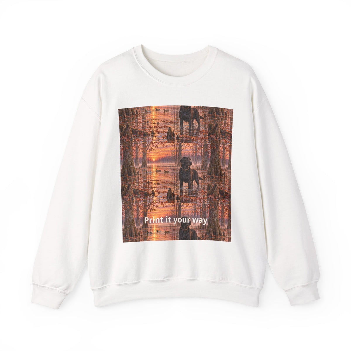 Kaleidoscope Cityscape Sweatshirt — Vintage Sunset Graphic Crewneck