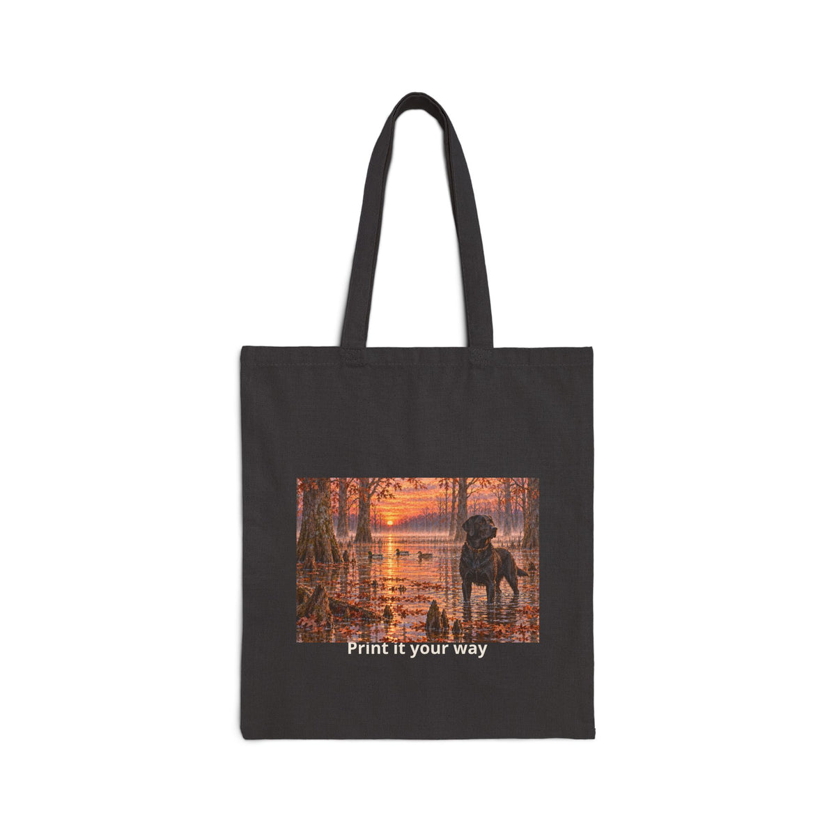 Tote Bag - Sunset Dog Silhouette Canvas Tote