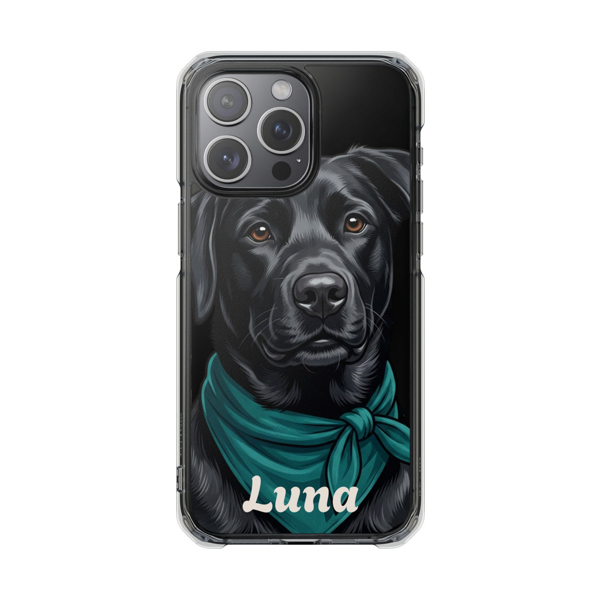 Clear Magnetic Phone Case — Lab / Your Pet Personalized