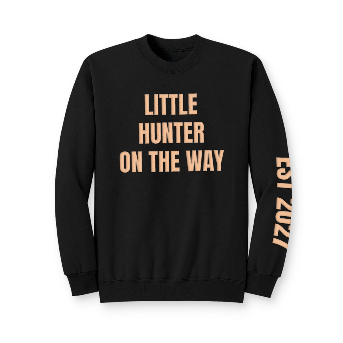 Personalized Hunting Mama Sweatshirt, Little Hunter on the Way Shirt, Hunter Orange Puff Sweatshirt, Custom Mom Hunting Gift