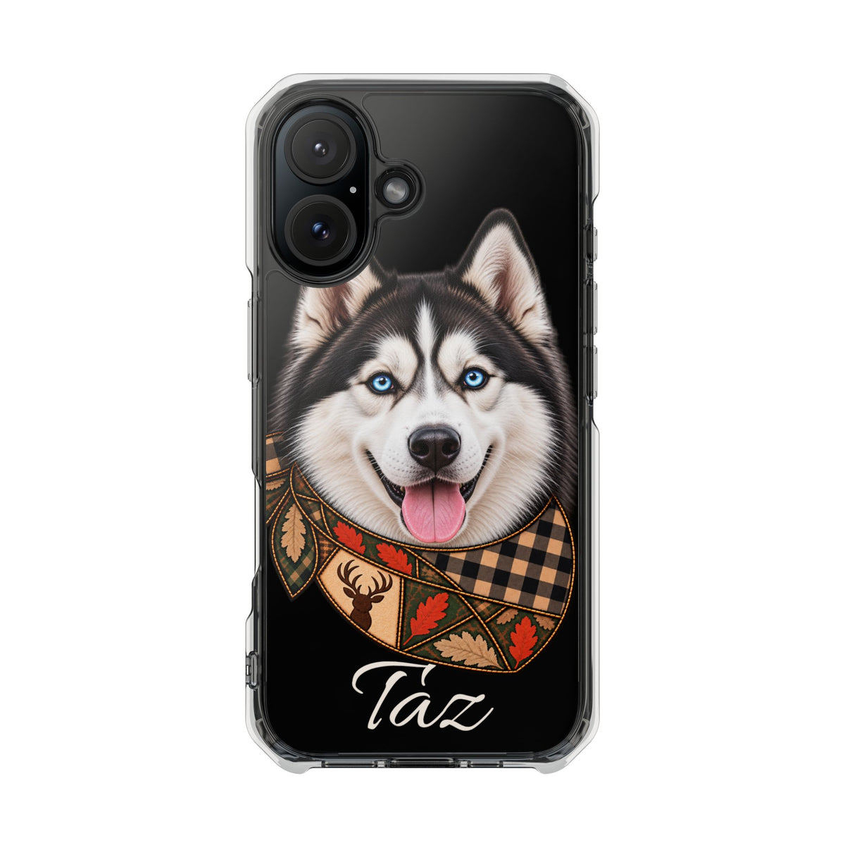 Clear Magnetic Phone Case — Huskey Dog Personalized
