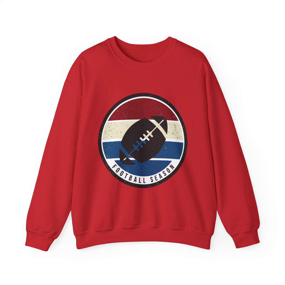 Retro Football Season Crewneck Sweatshirt | Vintage Stripe Football Logo