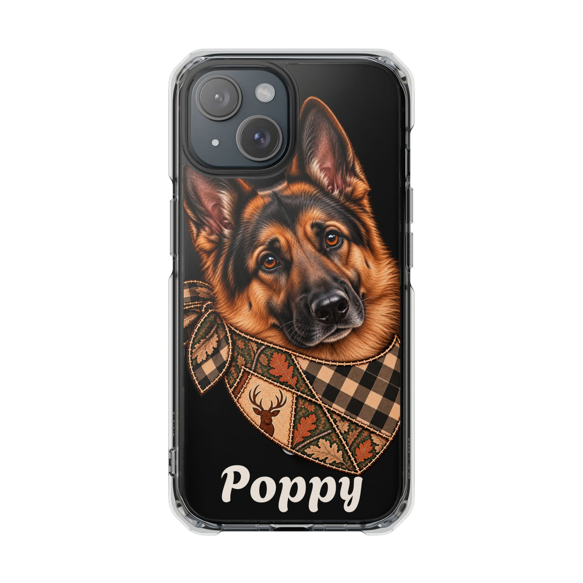 Clear Magnetic Phone Case — German Shepherd Personalized