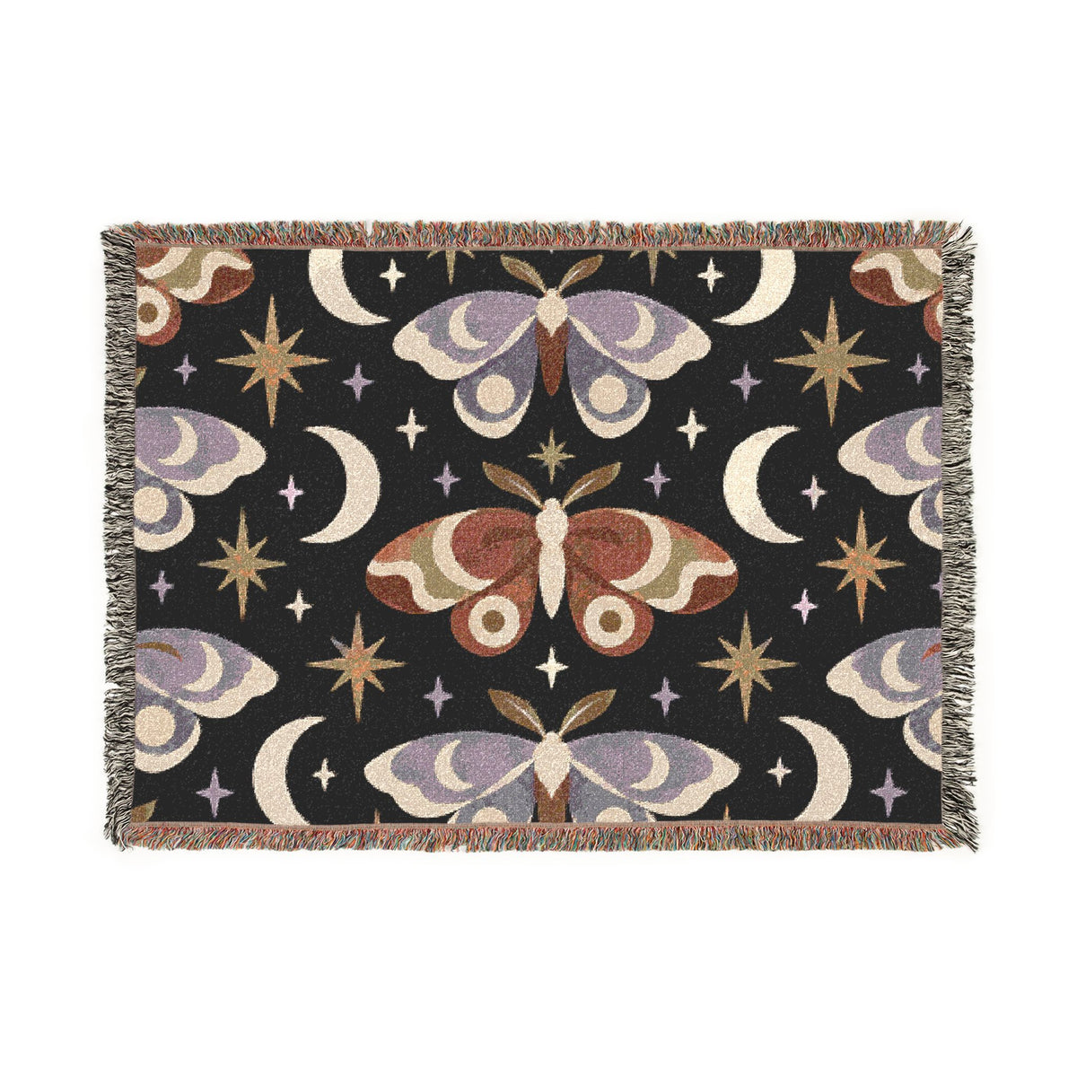 Celestial Moth Woven Blanket
