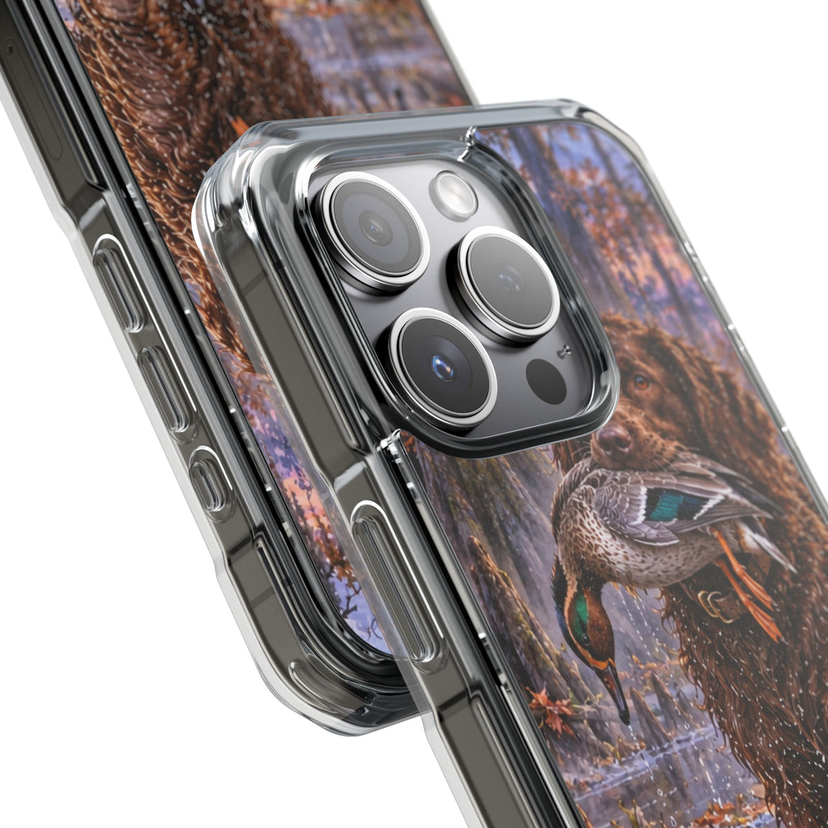 Clear Magnetic Phone Case — Boykin spaniel with Duck swamp