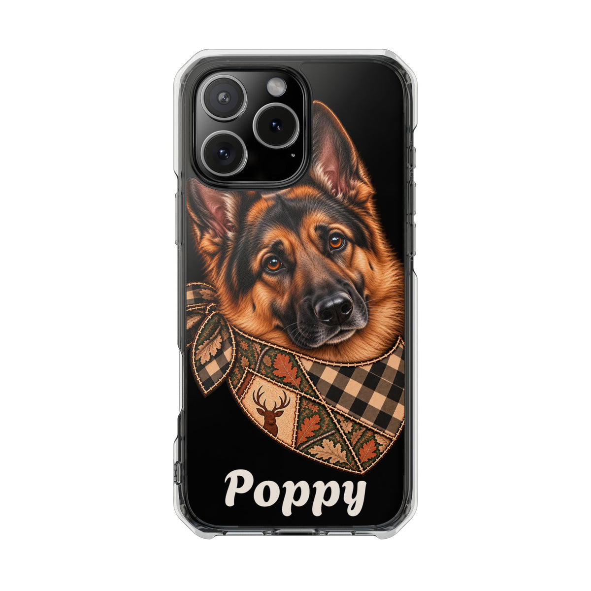 Clear Magnetic Phone Case — German Shepherd Personalized