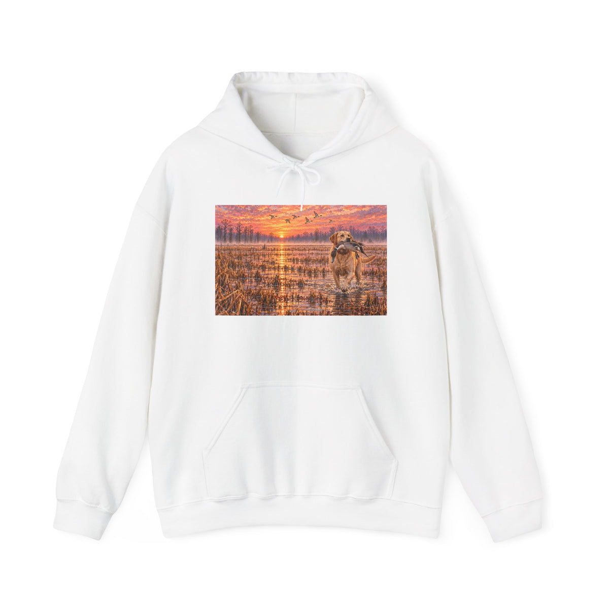 Golden Retriever Sunset Hoodie - Dog Lover Pullover with Scenic Sunset Print