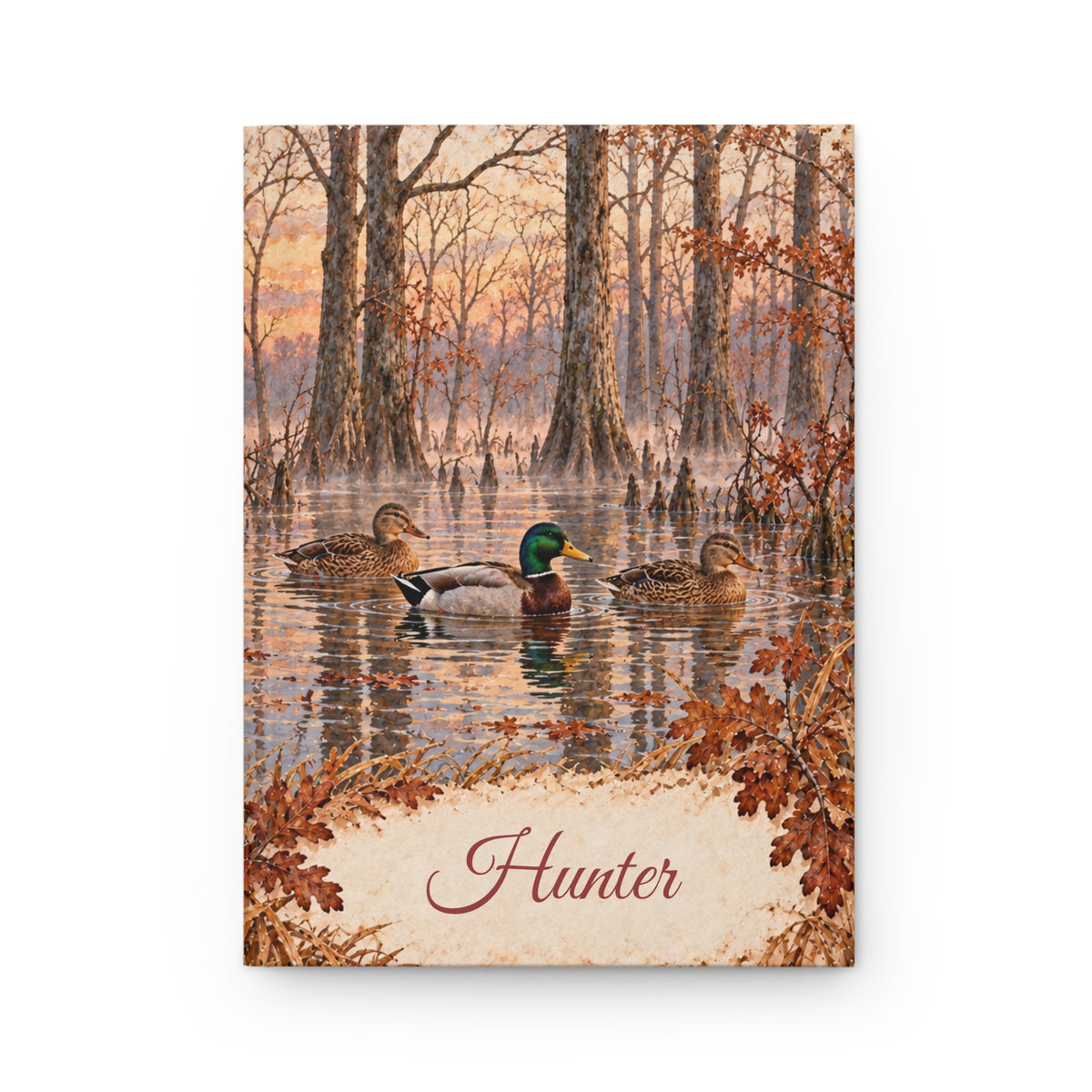 Duck Hunting Journal — Personalized Hardcover Lined Notebook (Hunter)