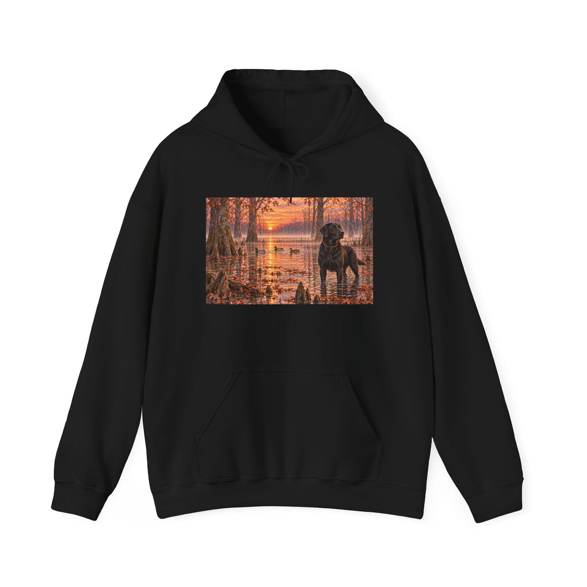 Hoodie — Autumn Sunset Moose Lake Graphic Pullover