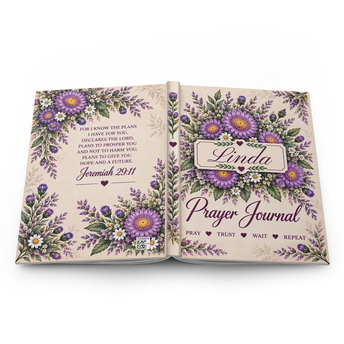 Personalized September Birth Flower Prayer Journal, Aster Christian Journal, Jeremiah 29:11 Notebook, Personalized Faith Gift for Women, Prayer Journal