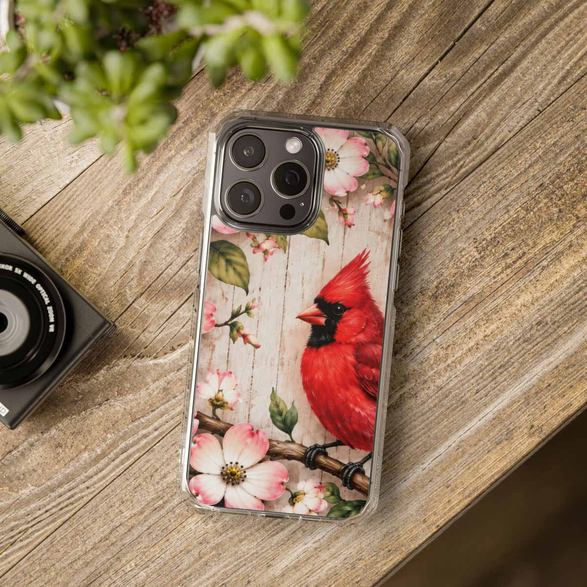 Clear Magnetic Phone Case Cardinal Scene