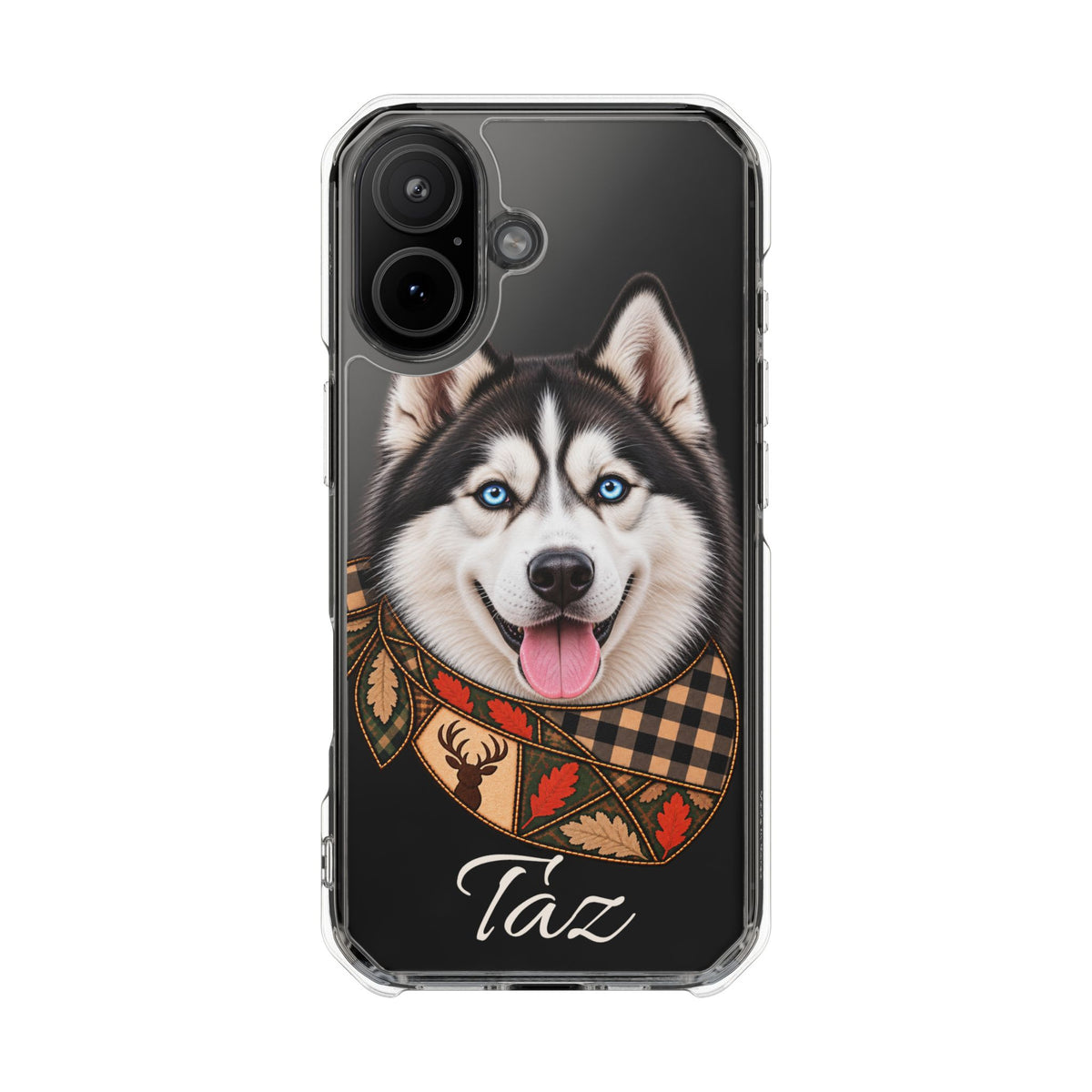 Clear Magnetic Phone Case — Huskey Dog Personalized