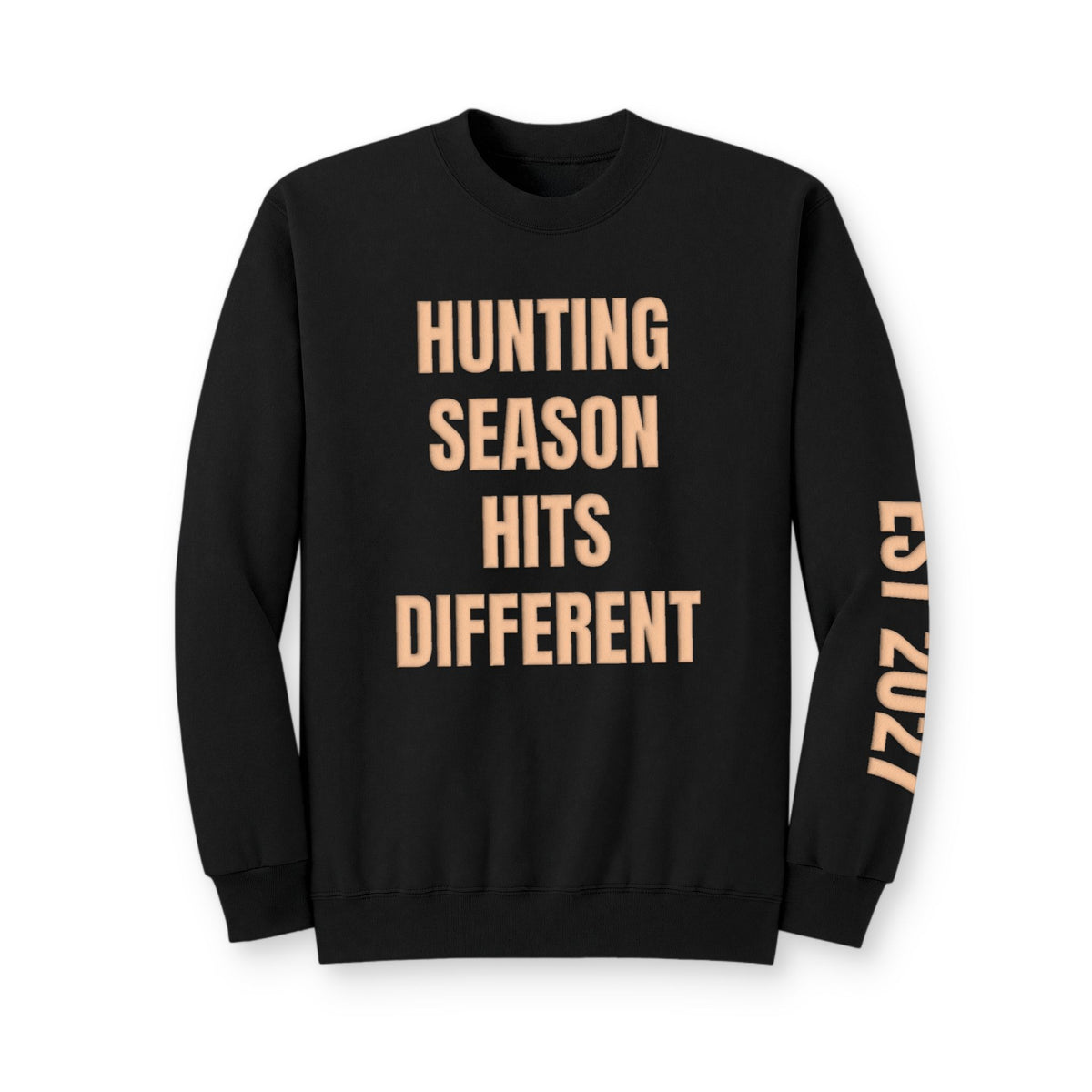 Personalized Hunting Mama Sweatshirt, Hunting Season Hits Different, Hunter Orange Puff Sweatshirt, Custom Hunting Mom Gift