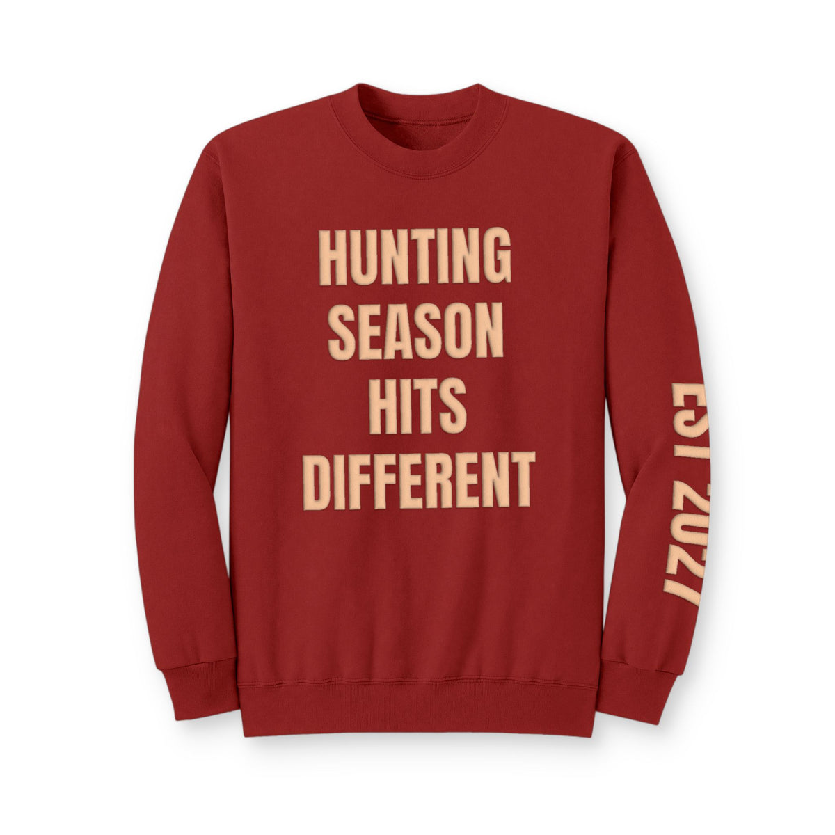 Personalized Hunting Mama Sweatshirt, Hunting Season Hits Different, Hunter Orange Puff Sweatshirt, Custom Hunting Mom Gift