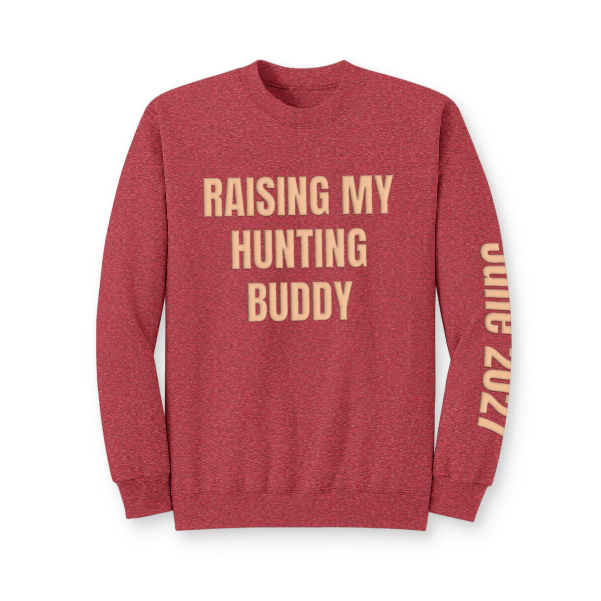 Personalized Hunting Mama Sweatshirt, Raising My Hunting Buddy Shirt, Hunter Orange Puff Sweatshirt, Custom Mom Hunting Gift