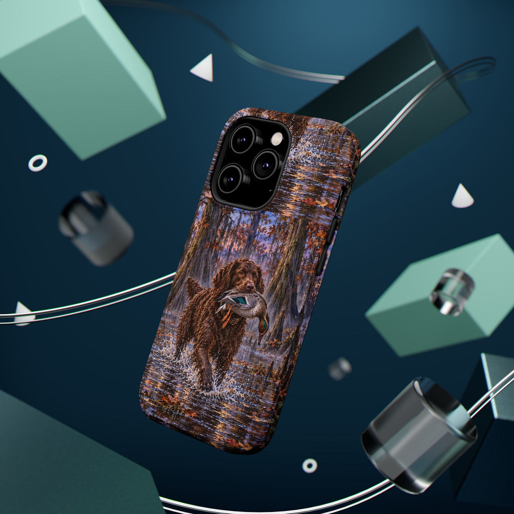 Clear Magnetic Phone Case — Boykin spaniel with Duck swamp