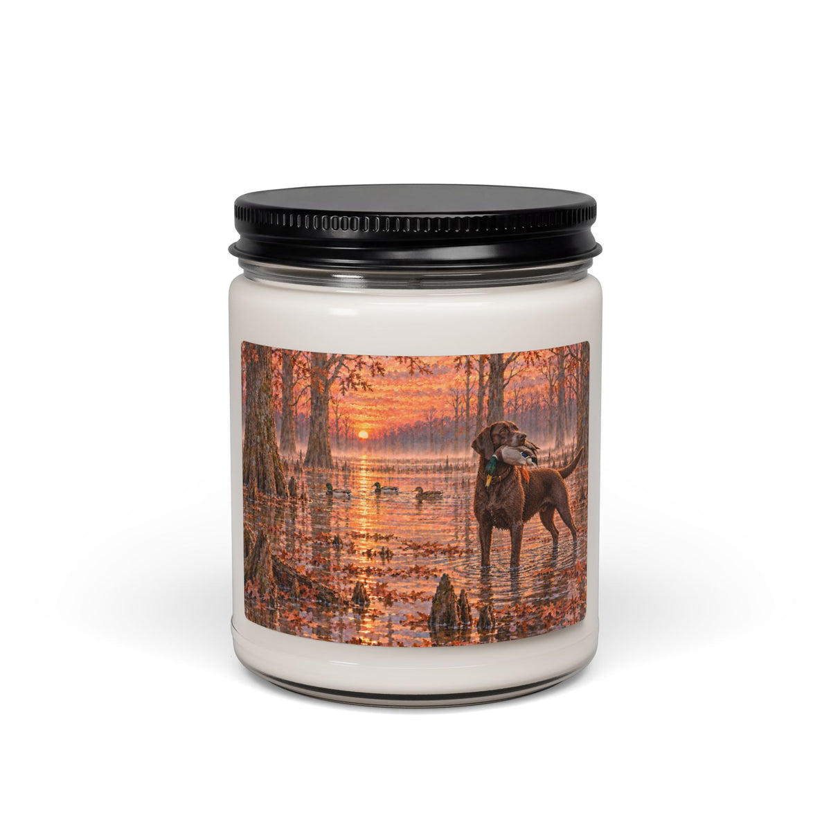 Autumn Lake Scented Soy Candle — Hunting Dog & Ducks 9oz