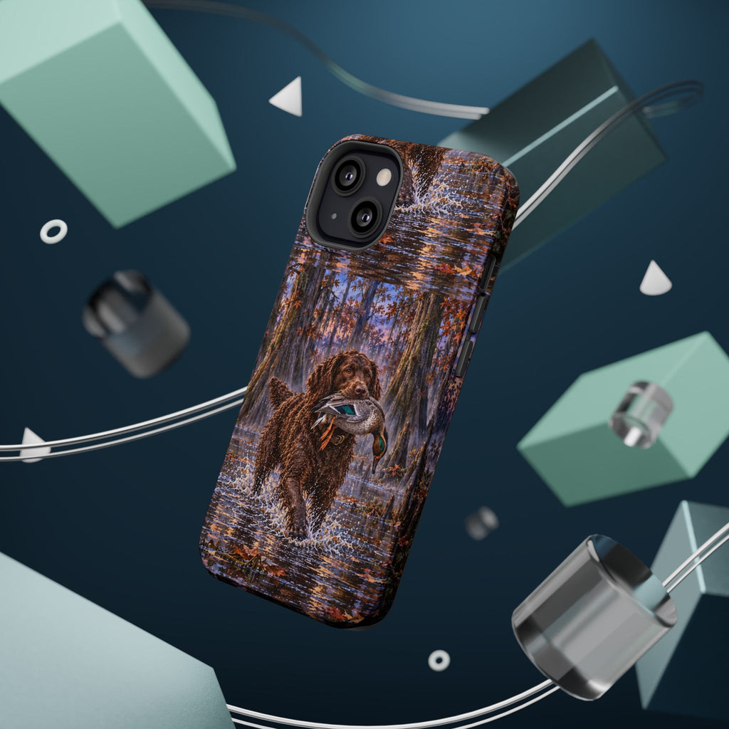 Clear Magnetic Phone Case — Boykin spaniel with Duck swamp