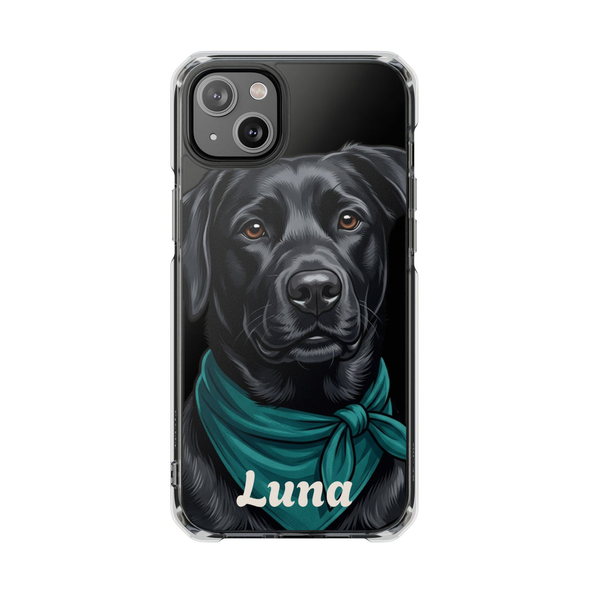 Clear Magnetic Phone Case — Lab / Your Pet Personalized