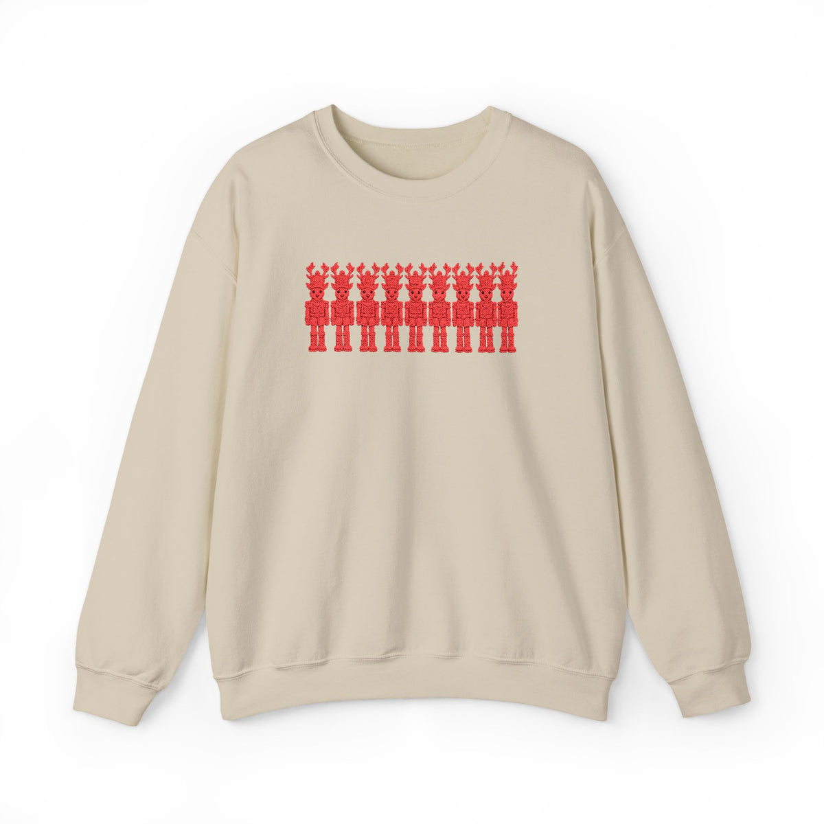 Red Nutcracker Christmas Sweatshirt | Embroidered Holiday Crewneck