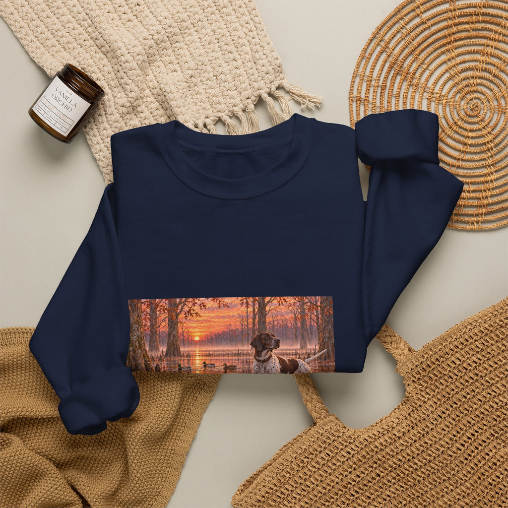 Sweatshirt — English Pointer Sunset Marsh Crewneck