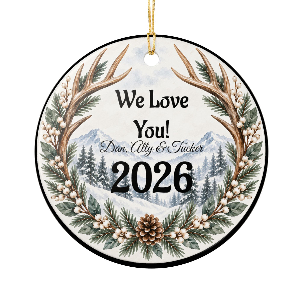 Personalized Christmas Ornament, Custom Name Family Keepsake, Hunter Ornament, Christmas Gift for Family, Friends or Memorial