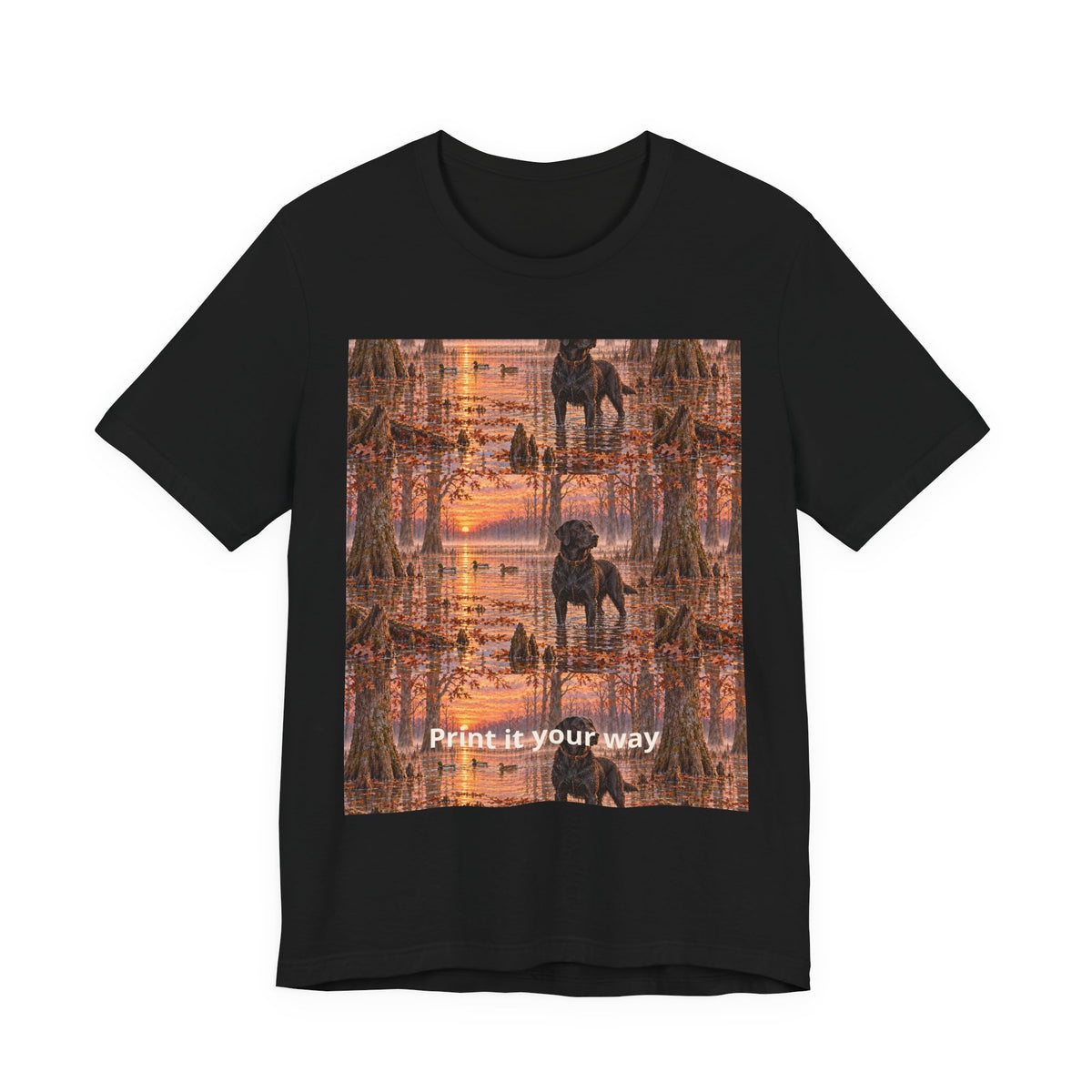 Graphic Tee — Mirrored Urban Sunset Print (“Print It Your Way”)