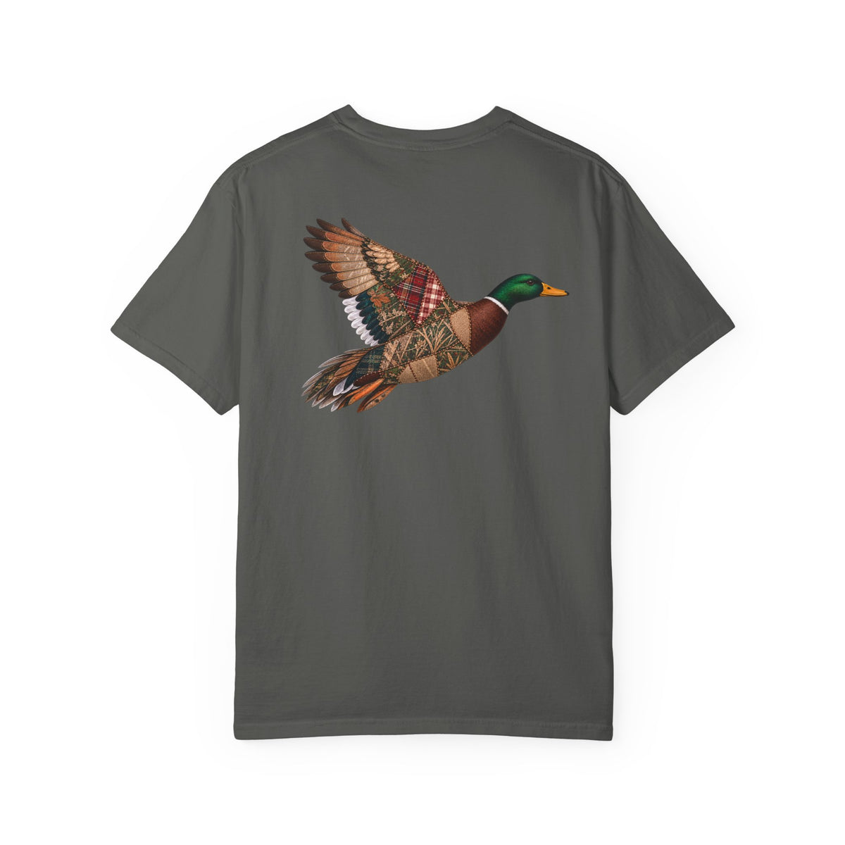 Faux Patchwork Mallard Duck Shirt, Duck Hunting Tee, Rustic Duck Hunter Gift