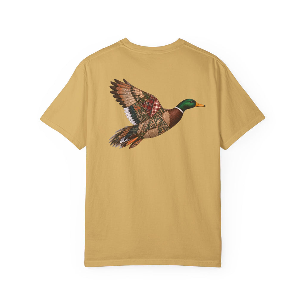 Faux Patchwork Mallard Duck Shirt, Duck Hunting Tee, Rustic Duck Hunter Gift