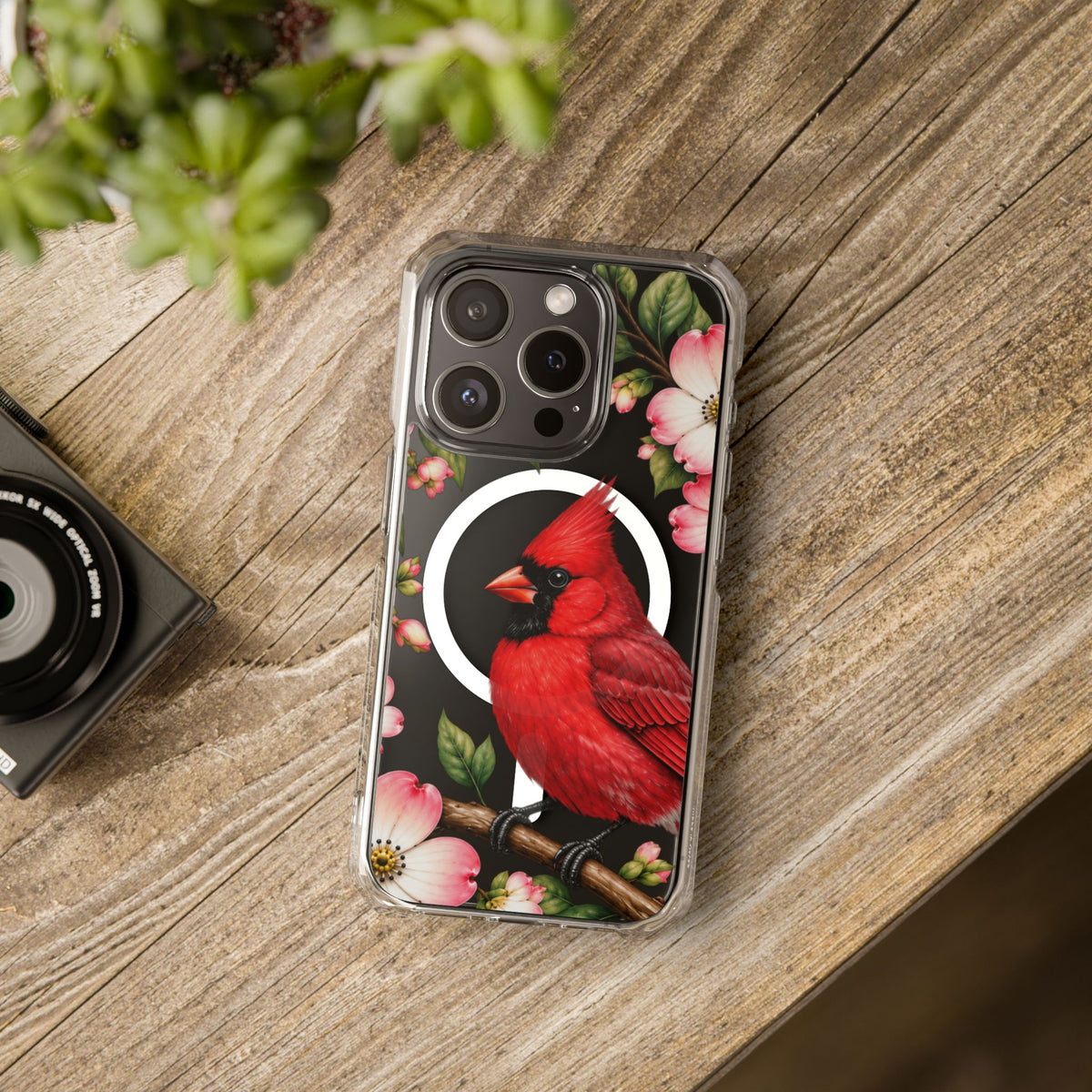 Clear Magnetic Phone Case — Cardinal Scene