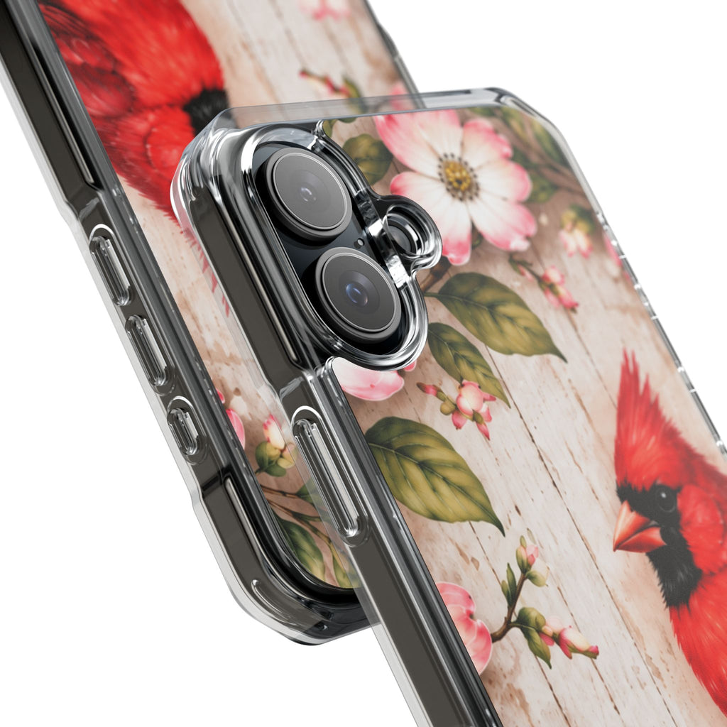 Clear Magnetic Phone Case Cardinal Scene