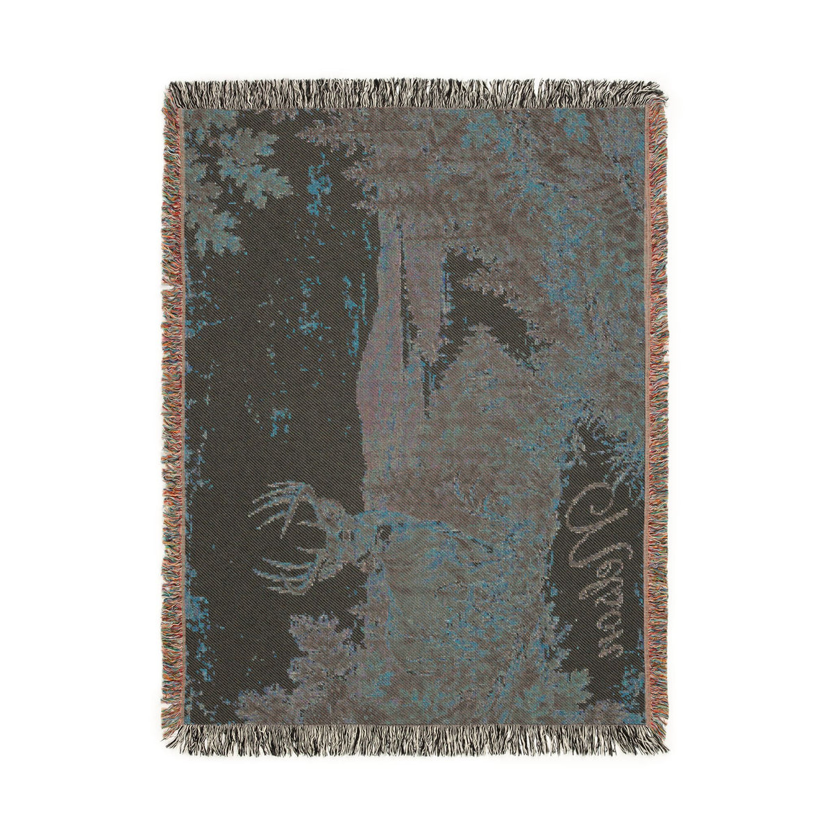Scenic Deer Woven Blanket – Personalized Rustic Nature Throw