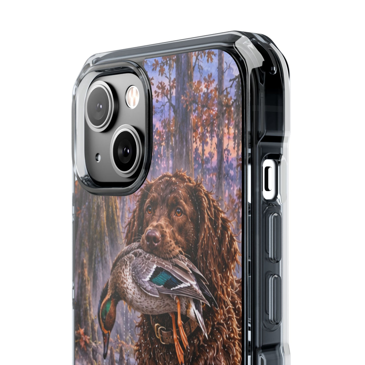 Clear Magnetic Phone Case — Boykin spaniel with Duck swamp