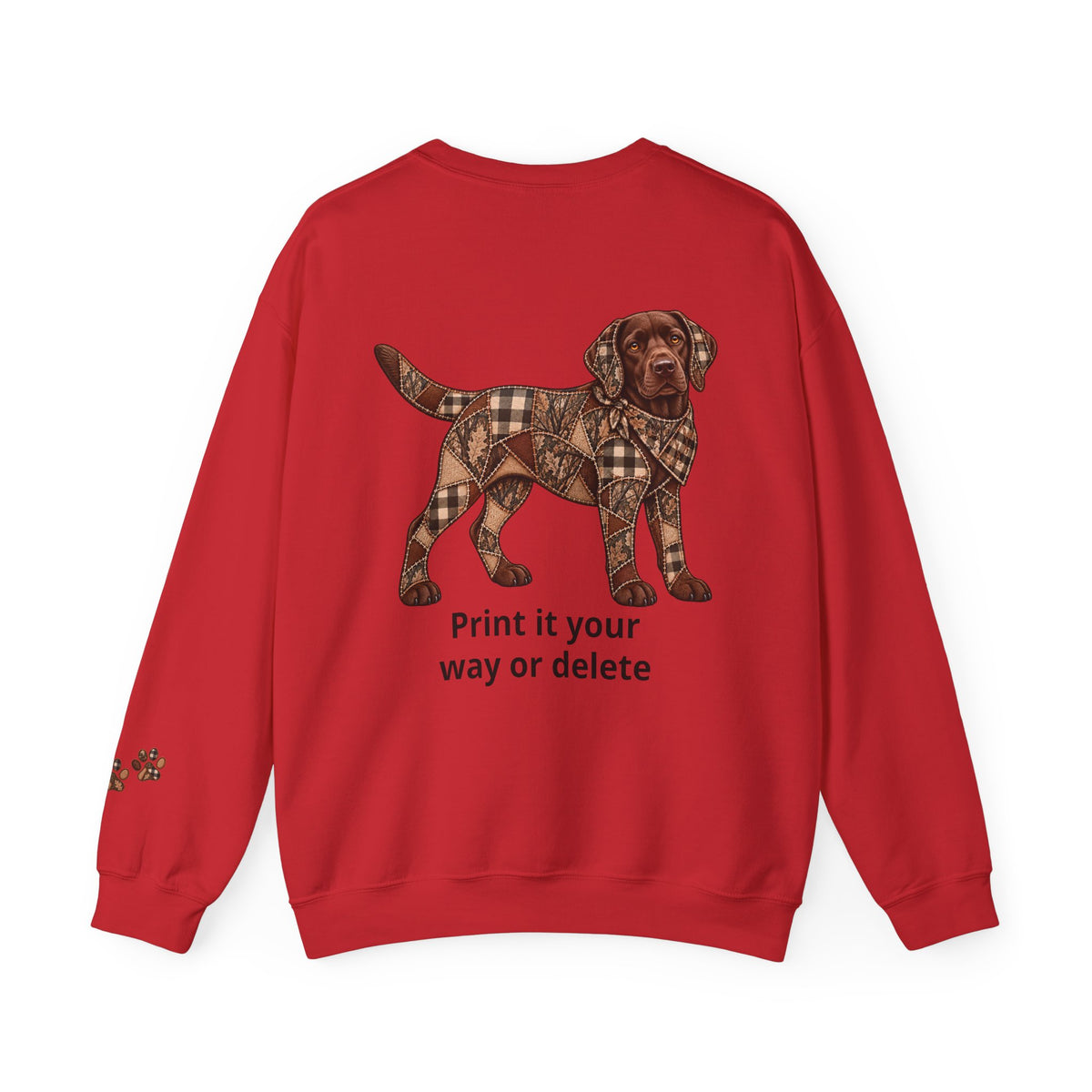 Faux Patchwork Chocolate Lab Shirt, Full Body Labrador Hunting Long Sleeve, Arkansas Hunter Gift