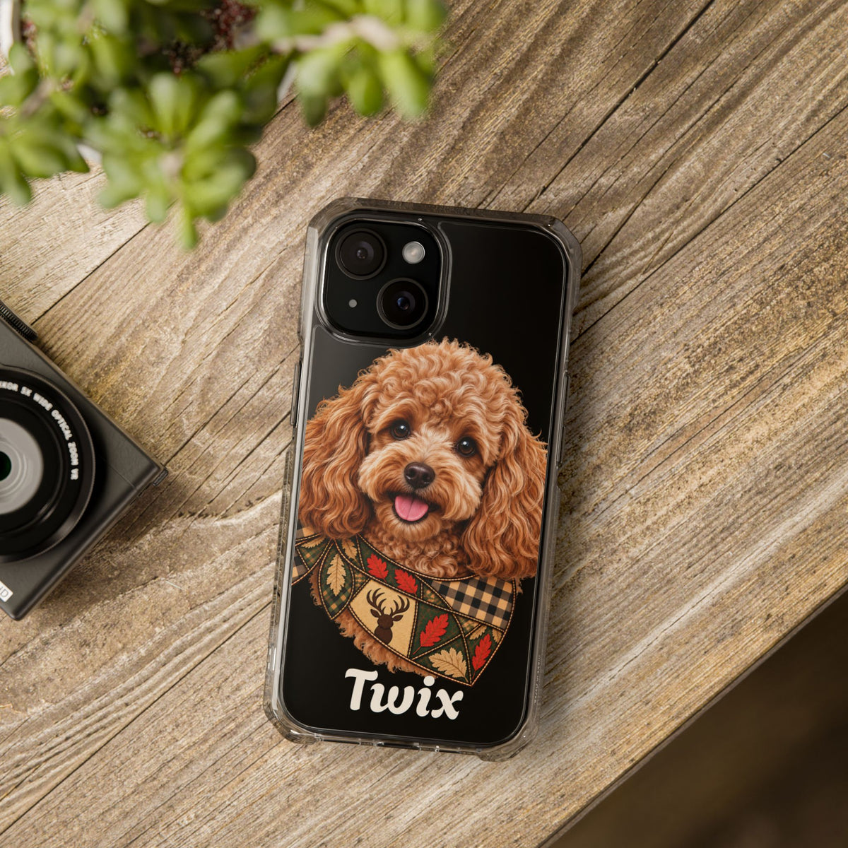 Clear Magnetic Phone Case — Poodle/Your Pet Personalized