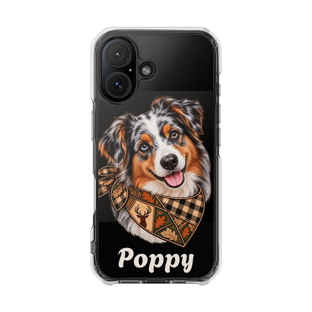 Clear Magnetic Phone Case — Australian Shepherd Personalized
