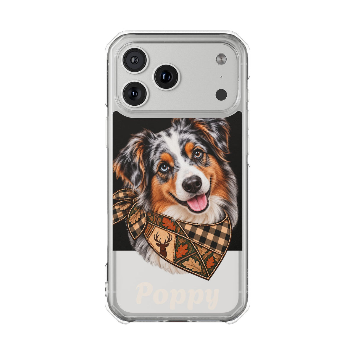 Clear Magnetic Phone Case — Australian Shepherd Personalized