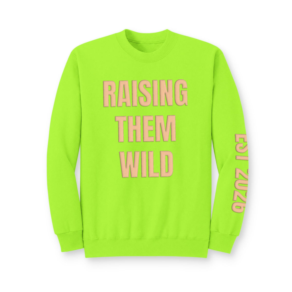 Personalized Hunting Mama Sweatshirt, Raising Them Wild, Hunter Orange Puff Sweatshirt, Custom Hunting Mom Gift