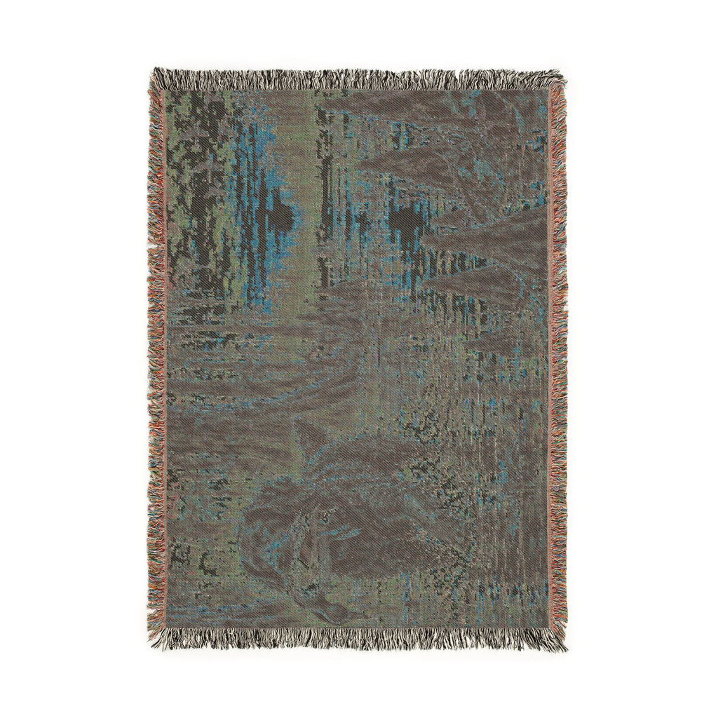 Mohican River Scenic Woven Blanket — Rustic Lake Boykin spaniel Landscape Throw