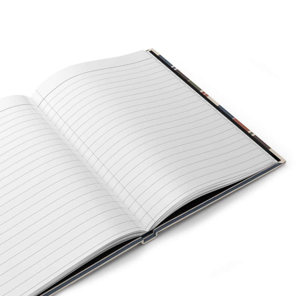 Striped Retro Hardcover Journal — Lined Notebook for Notes & Daily Planning