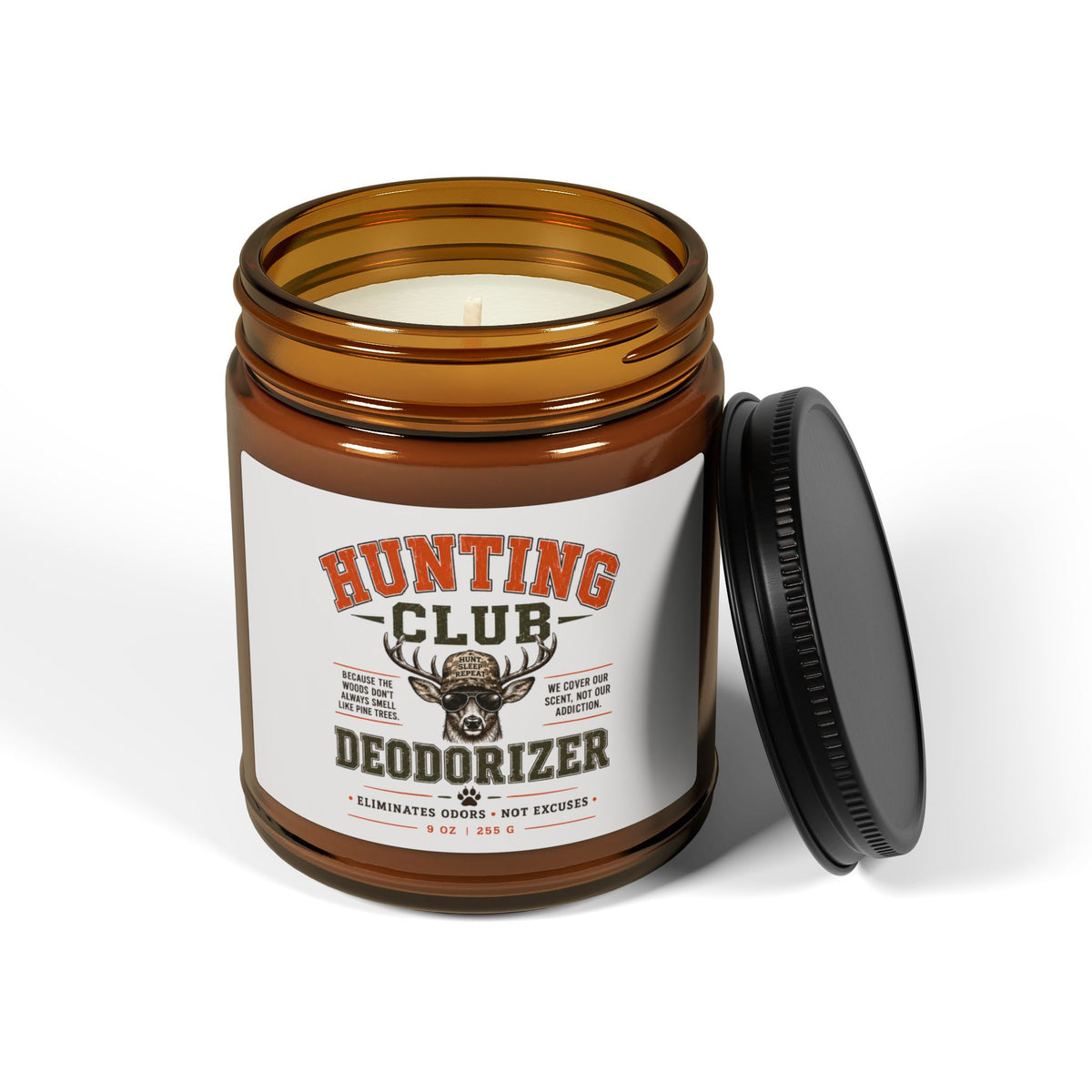 Hunting Club Scented Soy Candle — Deodorizer in Amber Jar
