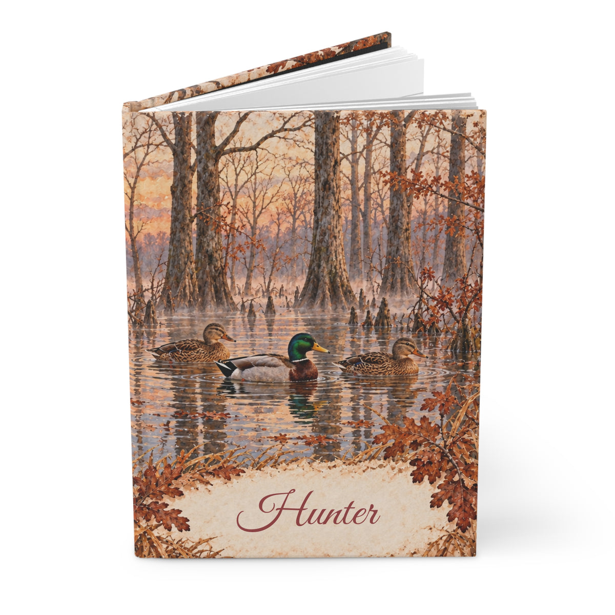 Duck Hunting Journal — Personalized Hardcover Lined Notebook (Hunter)