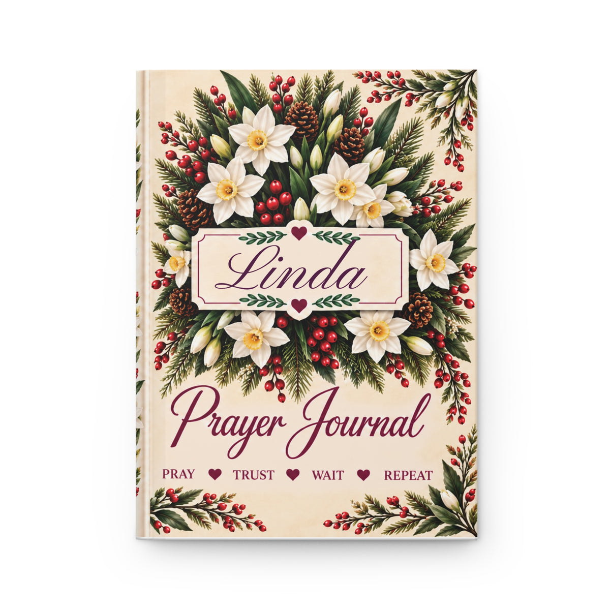 Personalized December Birth Flower Prayer Journal, Narcissus Christian Notebook, Jeremiah 29:11 Bible Verse Gift for Her
