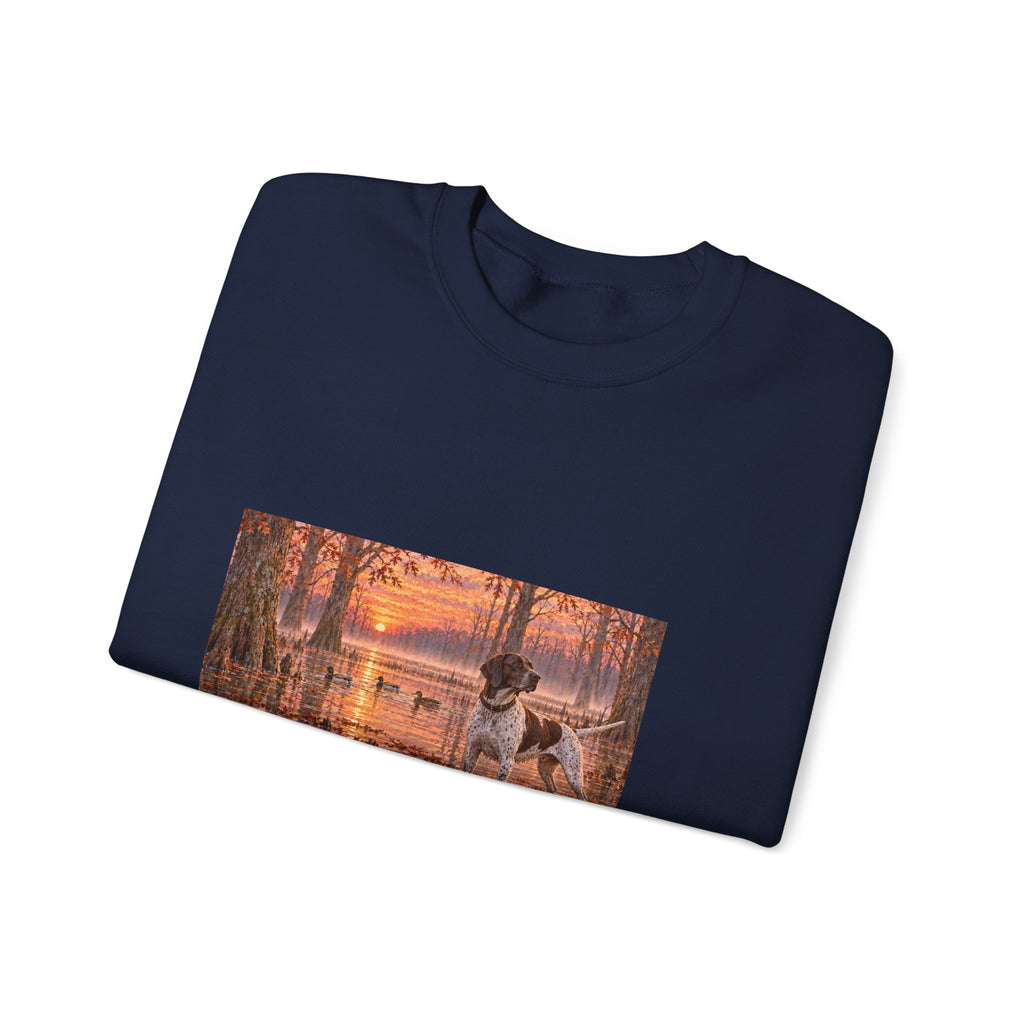 Sweatshirt — English Pointer Sunset Marsh Crewneck