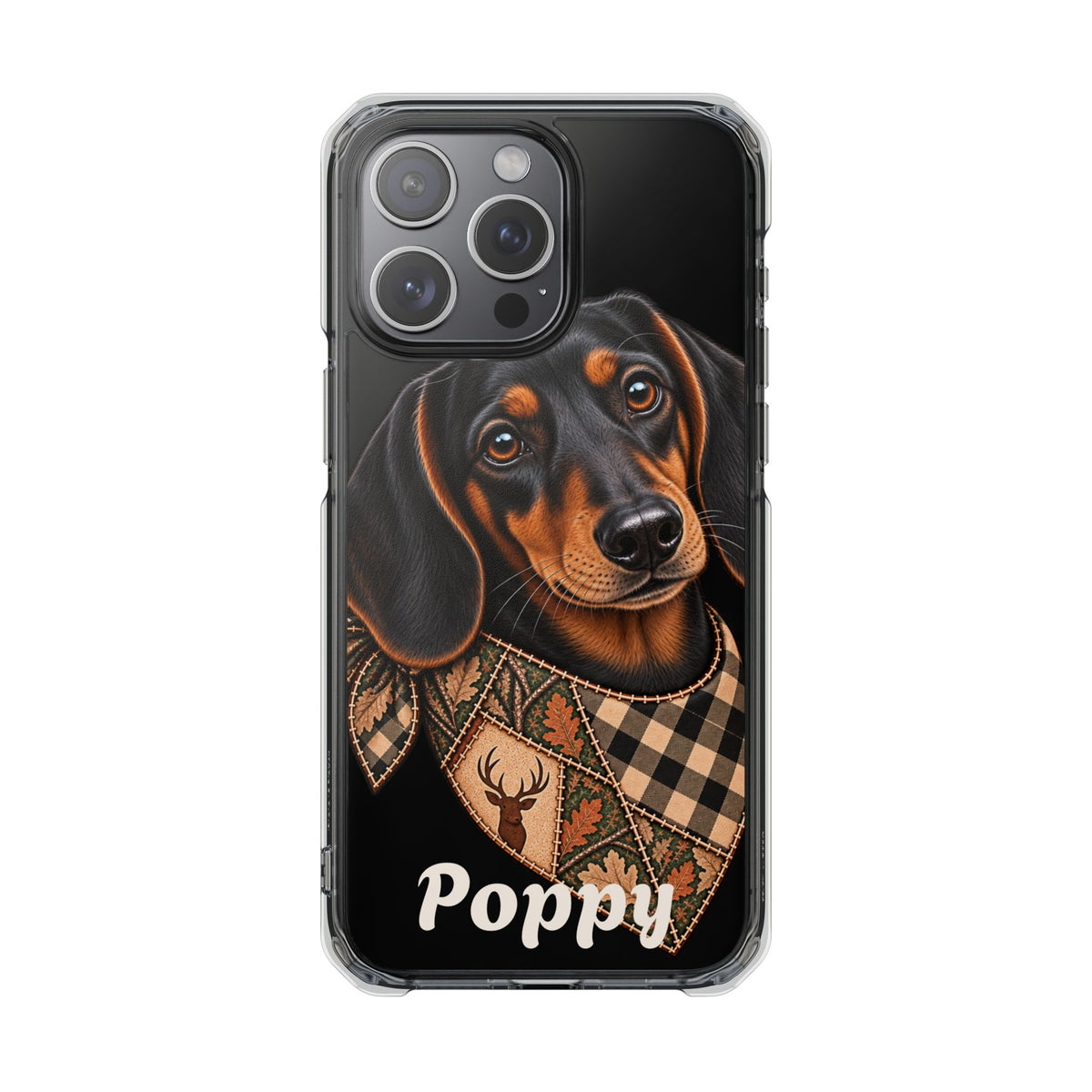 Clear Magnetic Phone Case — Dachshund Personalized