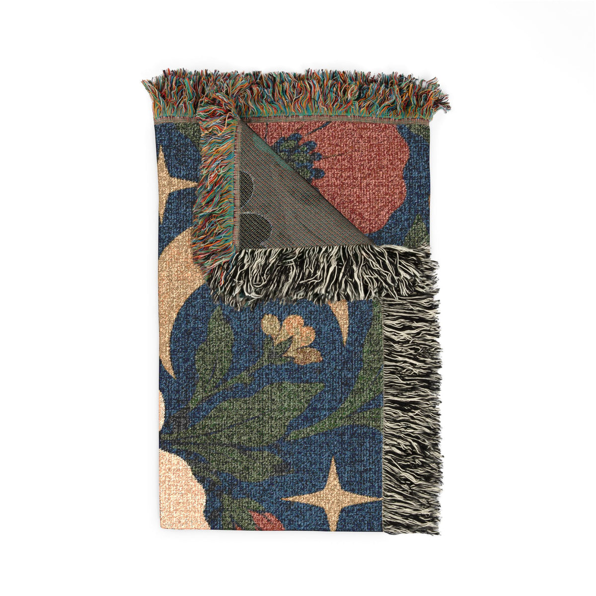 Boho Geometric Woven Blanket — Retro Floral Tile Soft Throw